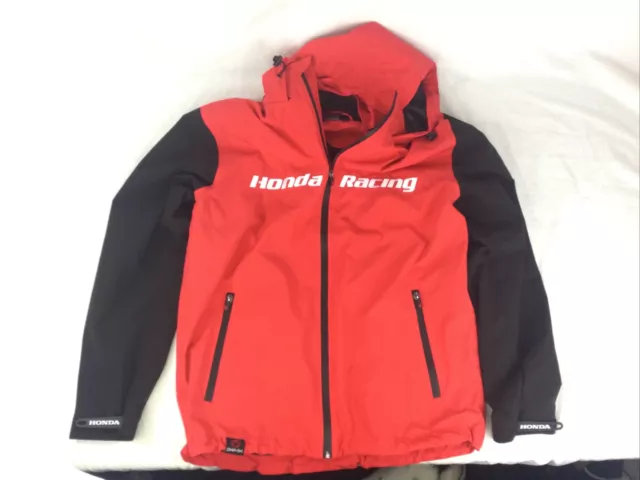 Offical Honda Racing Hooded Rain Coat Pro Uniform 24MX Size Medium Red Black