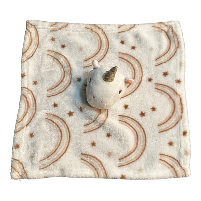 "Manta de Seguridad Babe Luxe Unicornio Lovey Lovie Rubor Marrón Blanco 13 X 13"