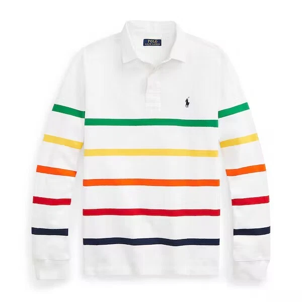 Nwt Polo Ralph Lauren UOMO Vestibilità Classica Maglia a Righe Maglia da Rugby