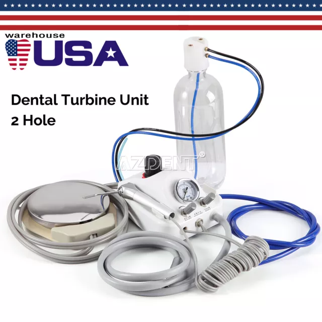 USA Dental Portable Turbine Unit 3 Way Syringe Work with Air Compressor 2 Holes