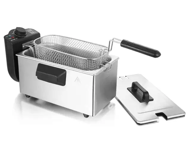 3 Liter Edelstahl-Fritteuse Emerio DF120482 Kaltzonenfriteuse Fritöse Deep Fryer 2