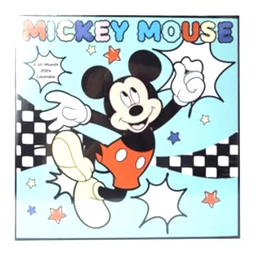 DISNEY MICKEY MOUSE 2025 Wall Calendar 12" x 24" Double Time FAST