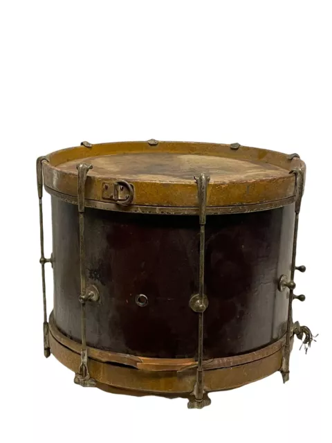 Painted 15”d X 11” Antique Marching Band Drum ca. 1900 Painted 15”d X 11” Antique Marching Band Drum ca. 1900