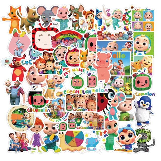 50pcs Cocomelon P1 Nursery Rhymes Stickers Decal Waterproof Laptop Pad Gift Kids