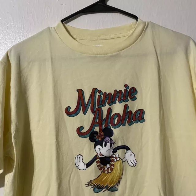 Uniqlo UT Womens Disney Minnie Mouse Shirt Yellow Short Sleeve Graphic Medium 2