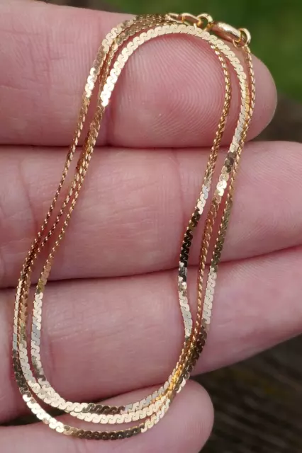 Vintage Italian 14kt Yellow Gold Fancy Link Style Chain - 2.0 Grams / 15.5" Long