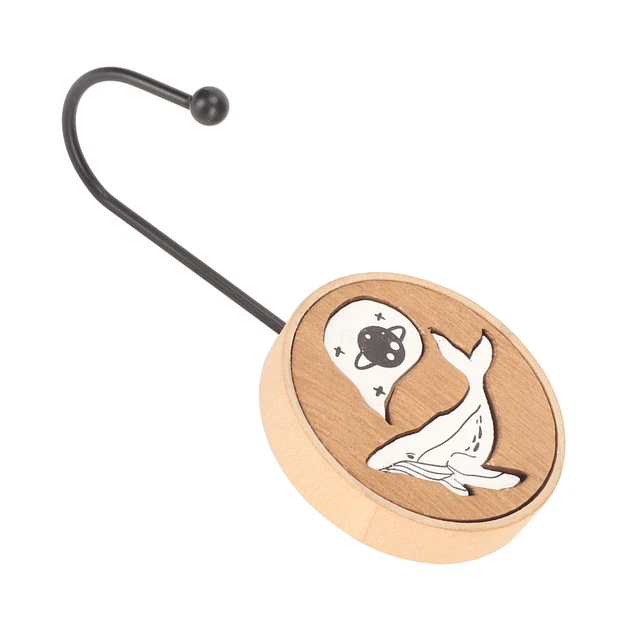 (Whale Style)Animal Wood Hooks Wall Hooks Cartoon Cute For Office For Bedroom