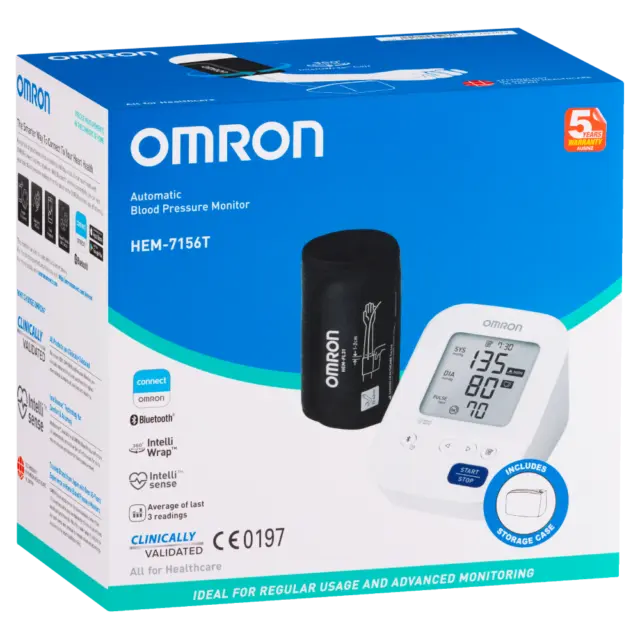 Omron HEM-7156T Automatic Blood Pressure Monitor Bluetooth 5yrs AUZ/NZ Warranty