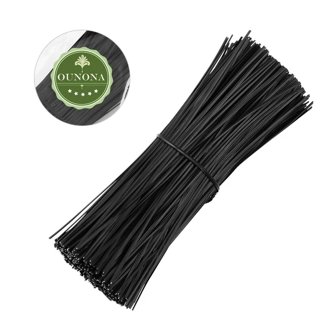 OUNONA 500pcs cravatte 15 cm fascette metallo nero per giardinaggio