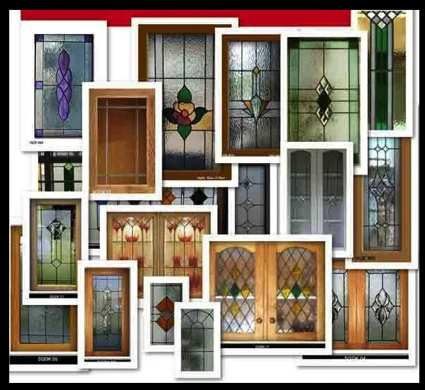 Beautiful Lead glass Heritage Cabinet Door inserts  SGK 610 2