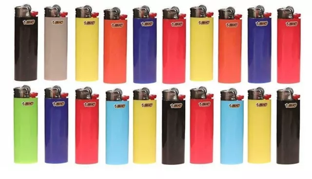 20 Full Size BIC Lighters Assorted Color Multipurpose Kitchen BBQ Fireplace Camp