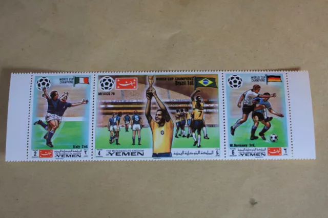 PM 29 Briefmarke postfrisch Yemen Jemen Fußball Weltcup Brasilien Mexico 1970