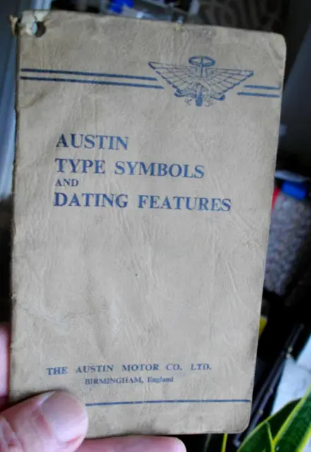 AUSTIN MOTOR Co. 1950 Type Symbols and Dating Feature - Pub. 931 Birmingham UK