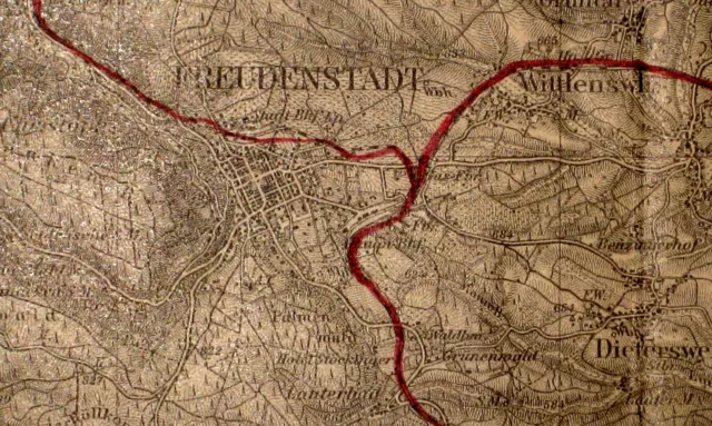 618 FREUDENSTADT, Karte des Deutschen Reiches, 1:100.000, gedruckt 1926