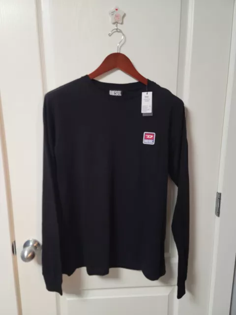 NWT Mens Diesel black Long sleeve. Large Diego-Div-LS