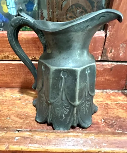 Antique Pewter Pitcher, James Dixon & Son, England, Mid 19th Century