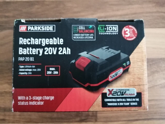 PARKSIDE RECHARGEABLE BATTERY 20V 2Ah Lithium-Ion Battery PAP 20 B1 NEW
