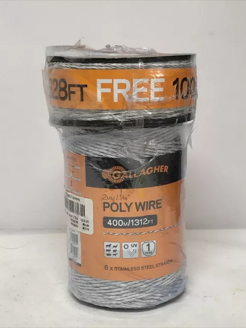 Gallagher Electric Fence Poly Wire Bonus Pack - 1312 Ft Plus Free 328 Ft Roll