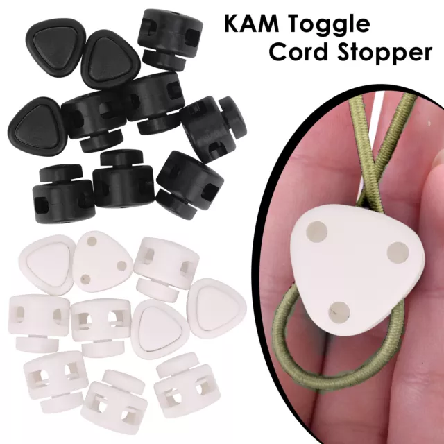 Kam Cuerda Tapón Bloqueo Conmutador Cordón Clip Doble Agujero Plástico Pinza De