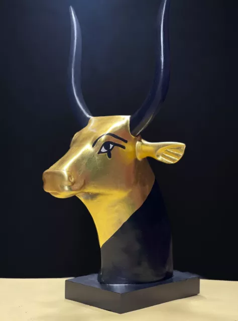 HATHOR Head as a cow with the black & gold leaf like the replica
