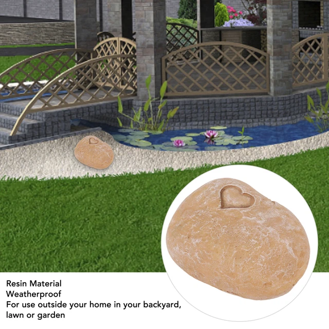 (Love Stone Sand Color)Dog Grave Marker Pet Memorial Stone Sturdy Weatherproo LT