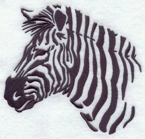 Embroidered Ladies T-Shirt - Zebra Silhouette F4996 Sizes S - XXL
