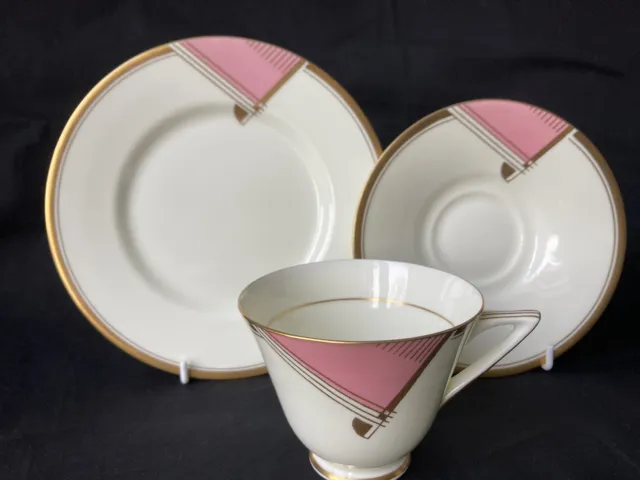 Rare,Art Deco ,1934,Trio,Scarce  Pink Savona Pattern, exquisite De-Luxe Quality,