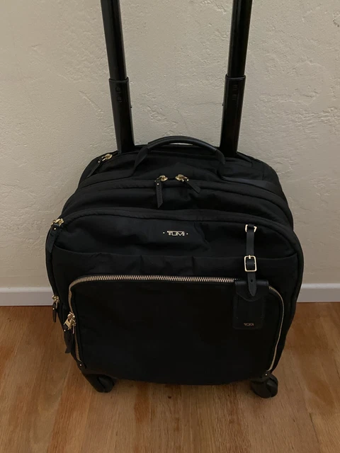 Tumi Voyageur Oslo Luggage Carry-on Black Nylon 4 Wheeled Spinner Brief Bag 2