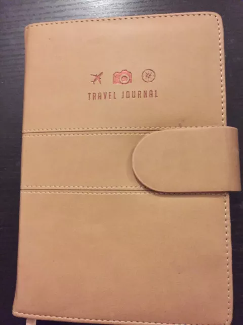 New TYPO Tan travel journal 14x20cm white stitched bound with magnet close tab