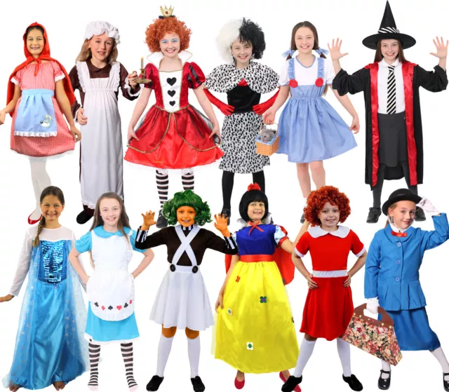 Girls Book Character Costumes Fairytale World Book Day Childs Fancy Dress Outfit