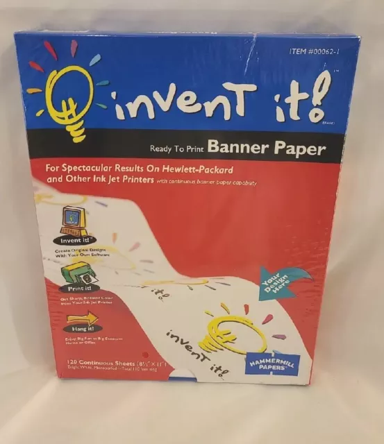 New INVENT IT BANNER PAPER Create Your Own Banners 120 Total Sheets Inkjet Paper