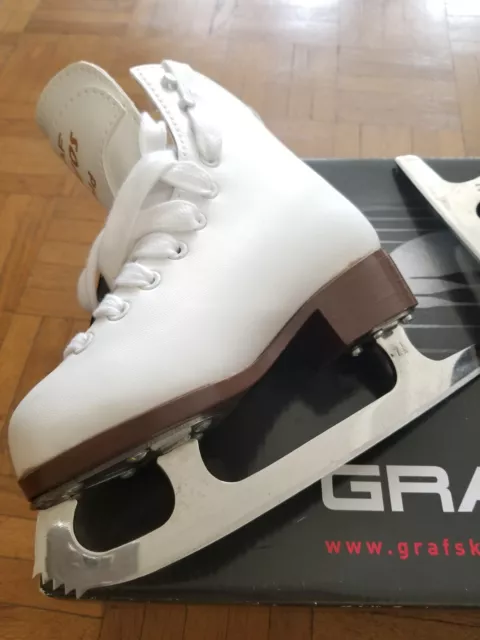 Patin à Glace GRAF DAVOS GOLD pour Enfants / Blanc / Taille 28 / Comme neuf 2