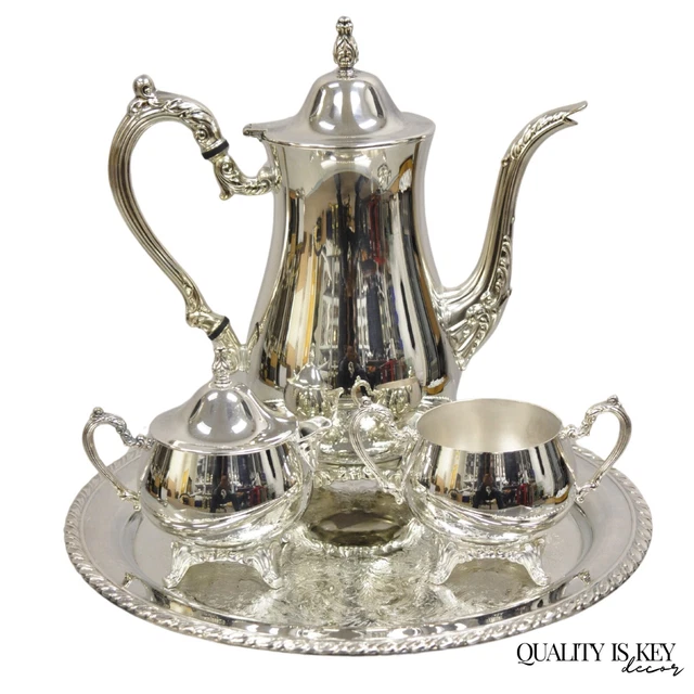 ONEIDA USA ビンテージ シルバー ティーセット ポット VINTAGE ONEIDA USA Silver Plated Victorian Style Tea Set w