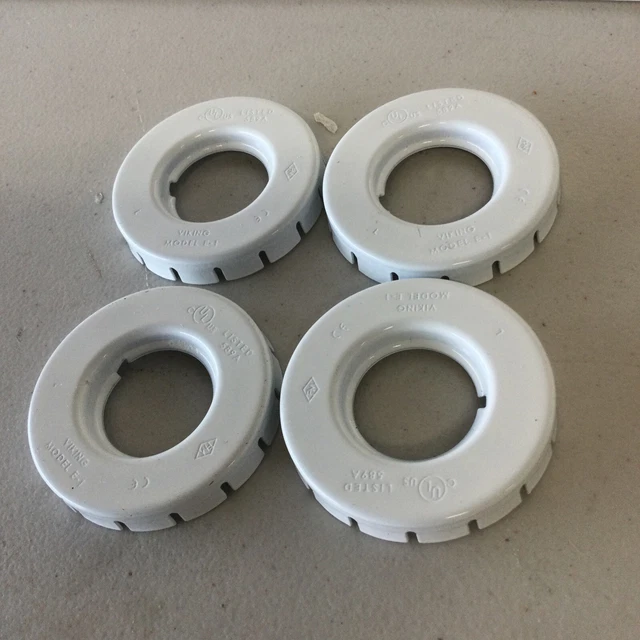 (4)  White Viking Fire Sprinkler Cover Ring Model E-1 For 3/4” Listed 589A