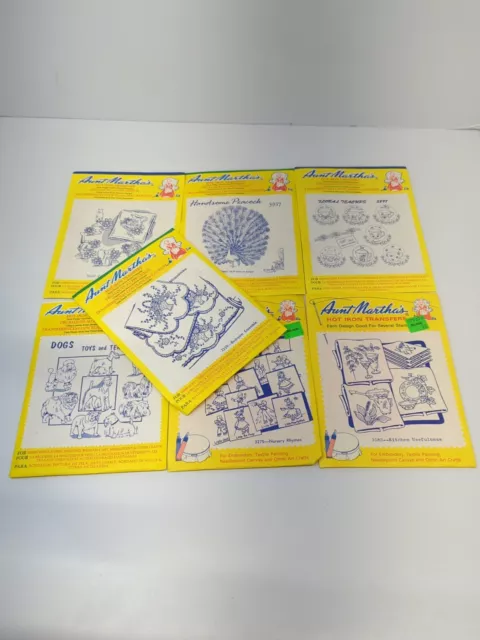 Lote de 7 Patrones de Transferencia de Hierro Caliente de Tía Martha's Nuevo