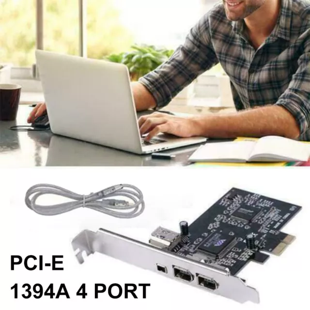 PCI-E 1X IEEE 1394A 4 Port (3+1) Firewire Card Adapter with 6 Pin To 4 Pin Cable