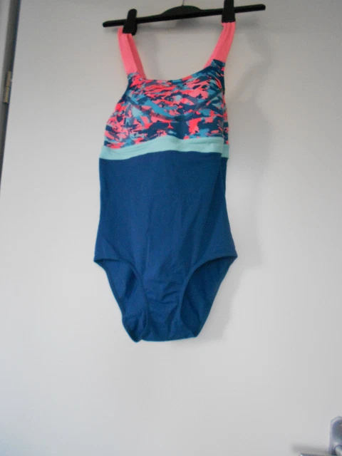 Maillot De Bain Une Pièce Nabaiji - Noir Et Coloré, Taille 38/40, Occasion Très Bon état