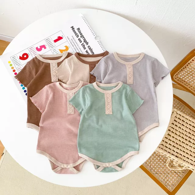 Newborn Infant Baby Boy Girl Kids Cotton Romper Jumpsuit Bodysuit Clothes Outfit