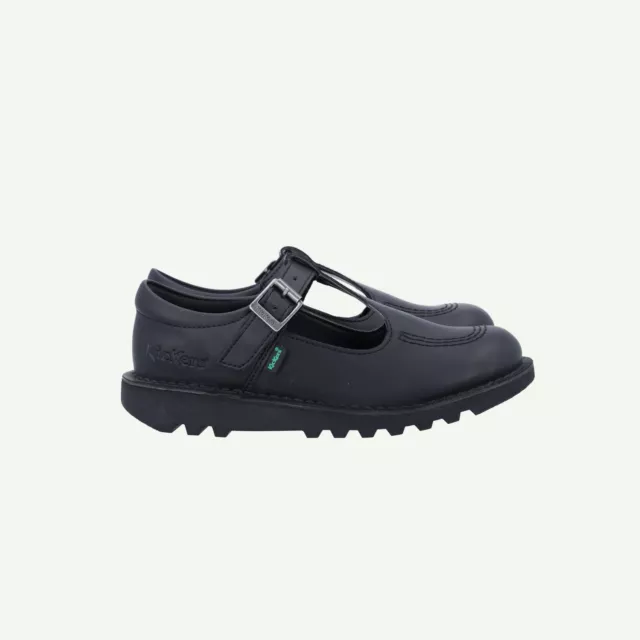 Kickers Girls Black Vegan Synthetic Flat T-bar Shoes Size EU 33 UK 1