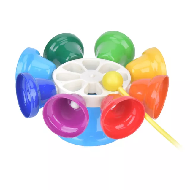 8 Tone Hand Bells Rainbow Color Children's Musical Tambourine Toys AGS