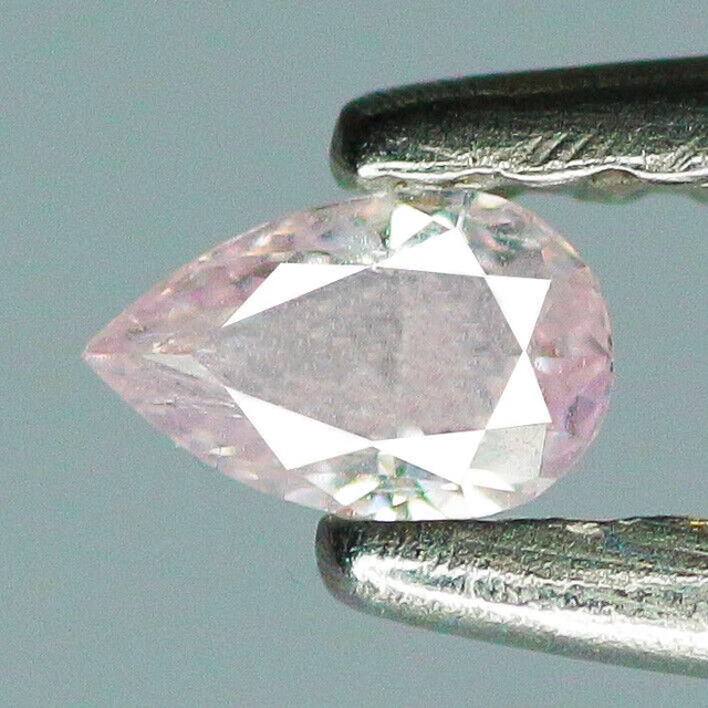 0.08Ct "VS" Rare Taille Poire Authentique Non Traité - Diamant Rose Argyle