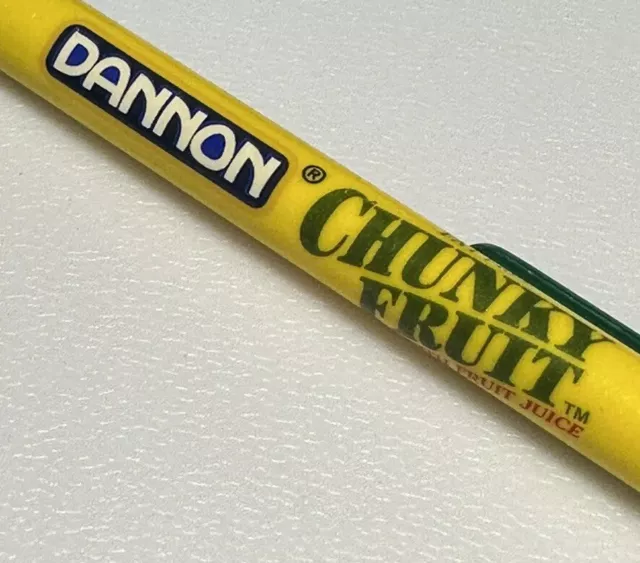 Vintage Dannon Chunky Fruit Yogurt Juice Dairy Food Advertising Pen