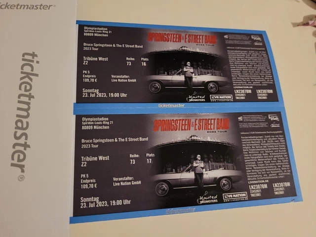 Bruce Springsteen 2 Tickets München 2023 Top Sitzplätze Block Z2 beste Sicht