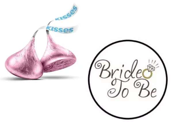 108 Bridal Shower Hershey Kiss stickers kisses labels favors party Bride To Be