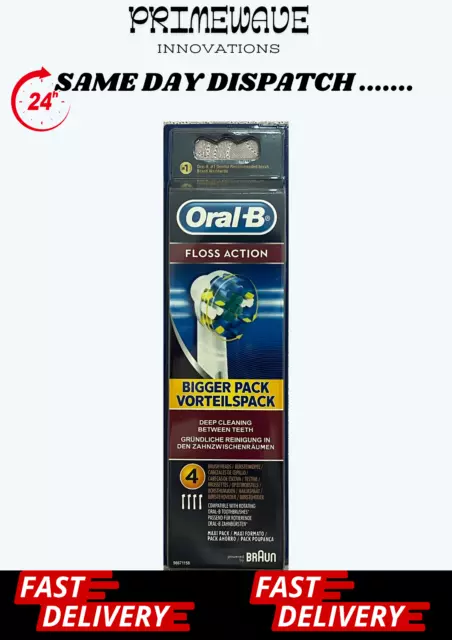 Oral-B FlossAction Replacement Toothbrush Head  Pack of 4