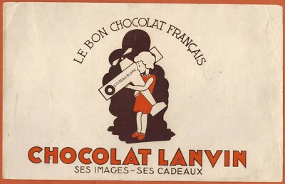 Lanvin Ancien Buvard Publicitaire Chocolat Lanvin 
