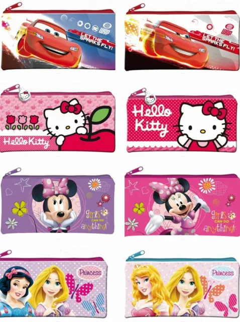 Schlamperetuis  HELLO KITTY CARS MINNIE PRINCESS Schulmäppchen Federmappe Neu