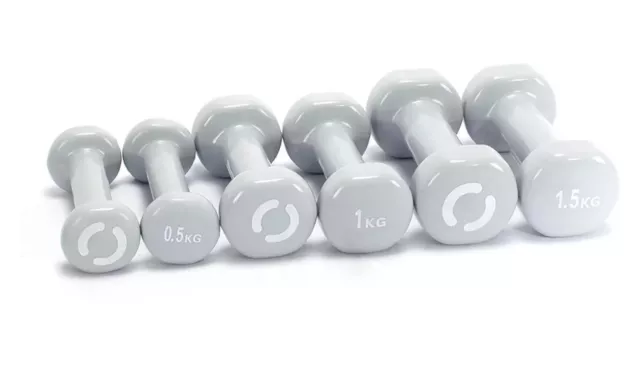 Opti Vinyl 6kg Dumbbell Set With Case.