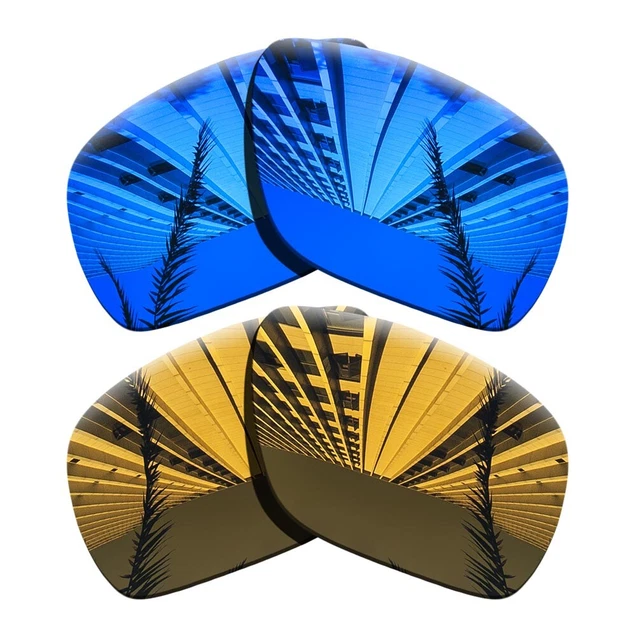 2 Pairs Polarized Replacement Lens For-Oakley Dispatch 1-Purple Blue+Copper Gold