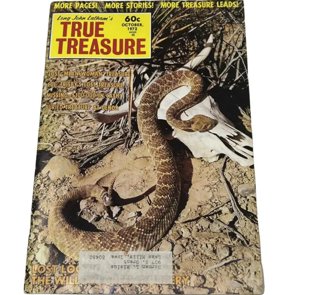 1972 True Treasure Hunting Magazine Metal Detecting Lost Mean Woman Treasure